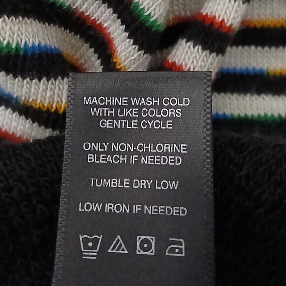 Ali Miles Tunic Sweater 1X Cowl Neck Black Rainbow Striped - Picture 10 of 10